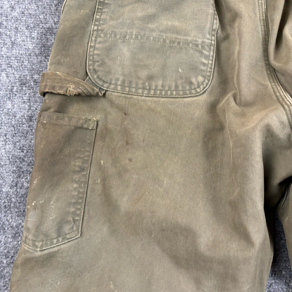 CARHARTT Men’s Grey/green Khaki Utility Cargo Work Pants Worn size: 34 - Picture 6 of 9